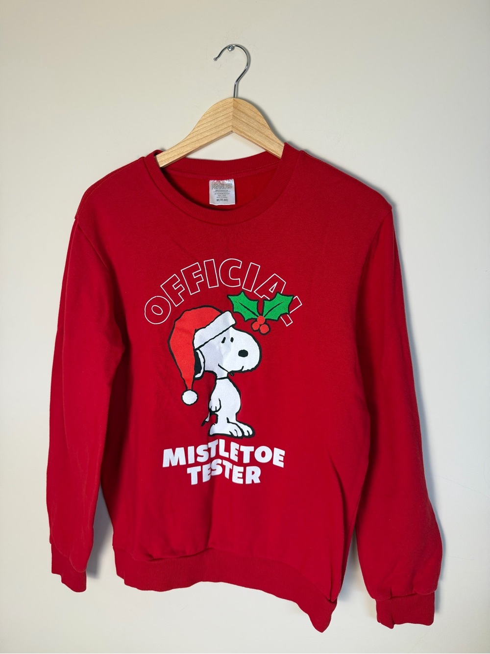 Peanuts Red Snoopy "Mistletoe Tester" Crewneck Sweatshirt